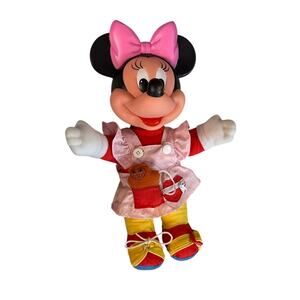 Vintage Mattel Minnie Mouse Learn to Dress Doll Disney Educational Plush